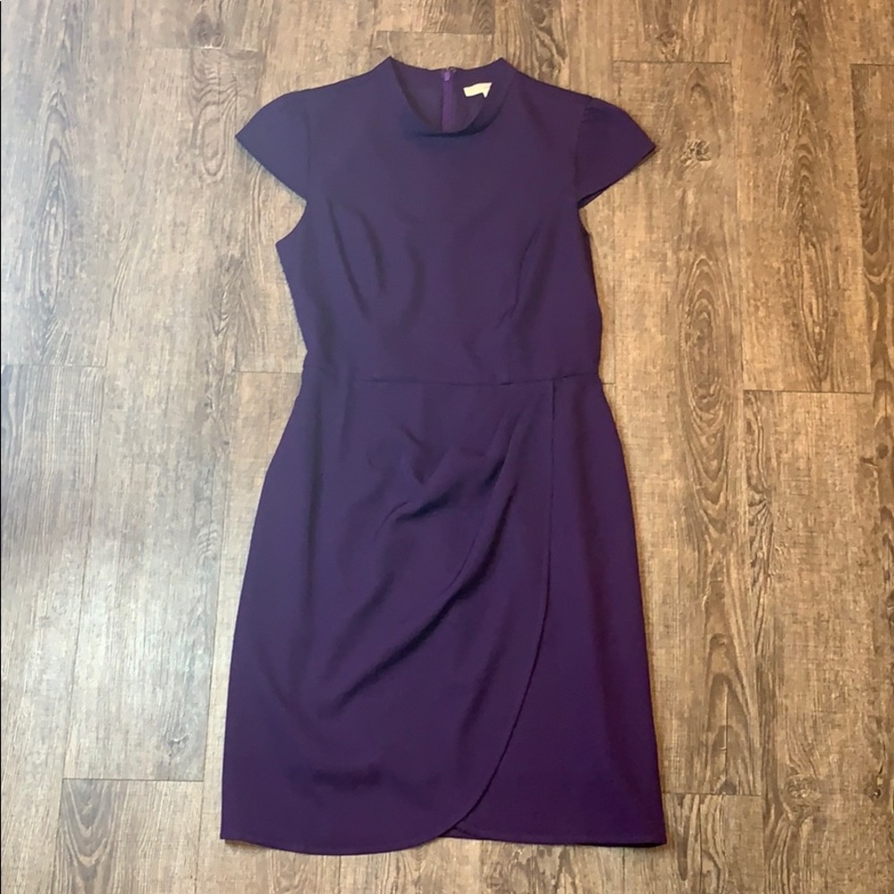 Lark & Ro Cap Sleeve Shift Dress With Ruched Side
